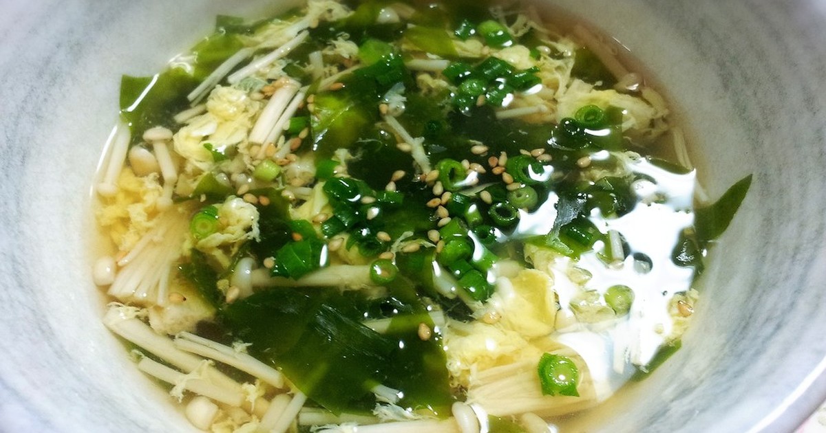わかめとえのきの和風かき玉スープ レシピ 作り方 By 築地魚河岸の嫁 クックパッド