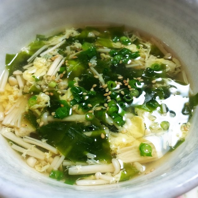 わかめとえのきの和風かき玉スープ レシピ 作り方 By 築地魚河岸の嫁 クックパッド