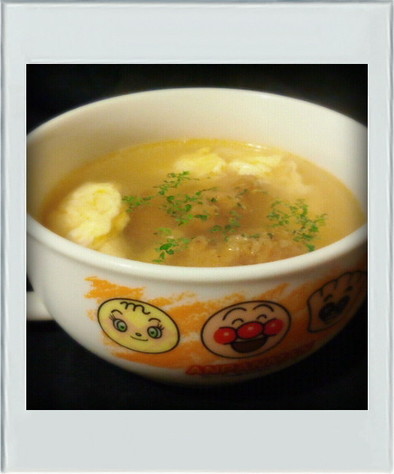 ■簡単朝昼■からあげ卵スープ☆一人暮らしの写真