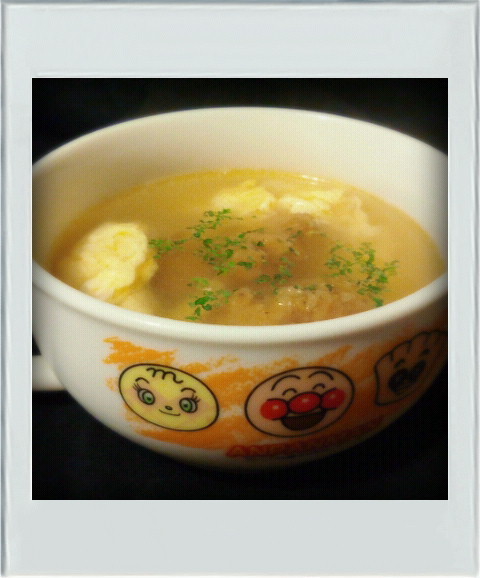 ■簡単朝昼■からあげ卵スープ☆一人暮らしの画像