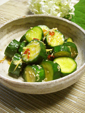 パリッと手間なし生姜風味☆胡瓜のお漬物