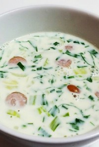 チンゲン菜のミルクスープ