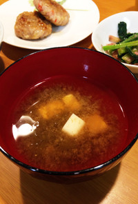 柚子豆腐ともずくの味噌汁
