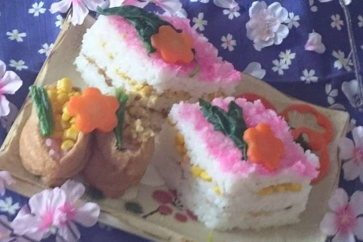 牛乳パックで作るケーキ寿司 桃色いなり レシピ 作り方 By あきよし クックパッド 簡単おいしいみんなのレシピが360万品