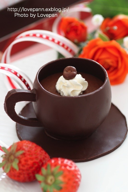 チョコのコーヒーカップの画像