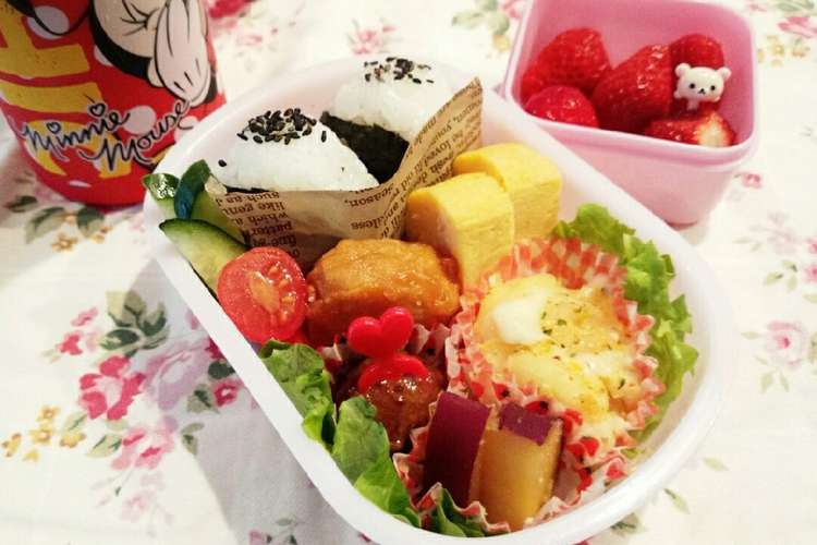 幼稚園 おにぎりのお弁当 遠足行楽にも レシピ 作り方 By Puni クックパッド