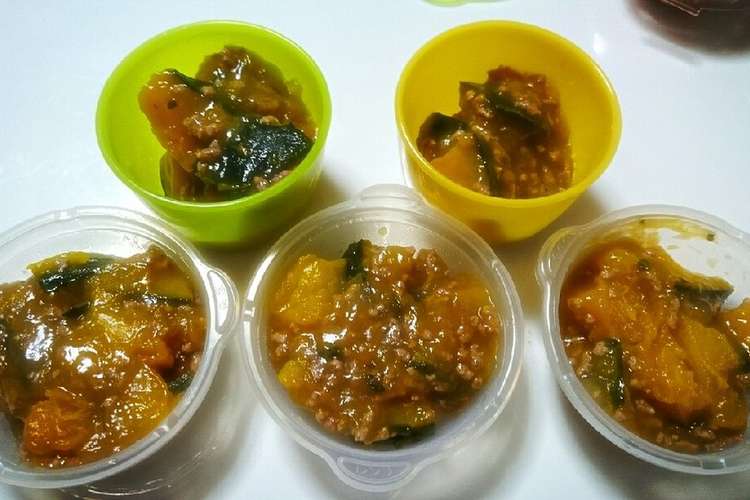 離乳食後期 カボチャの煮物そぼろあんかけ レシピ 作り方 By うらたんmama クックパッド 簡単おいしいみんなのレシピが355万品