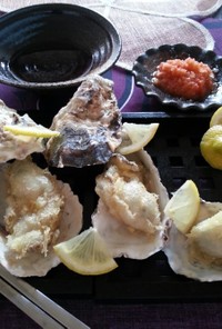 牡蠣の天ぷら～紅葉おろし