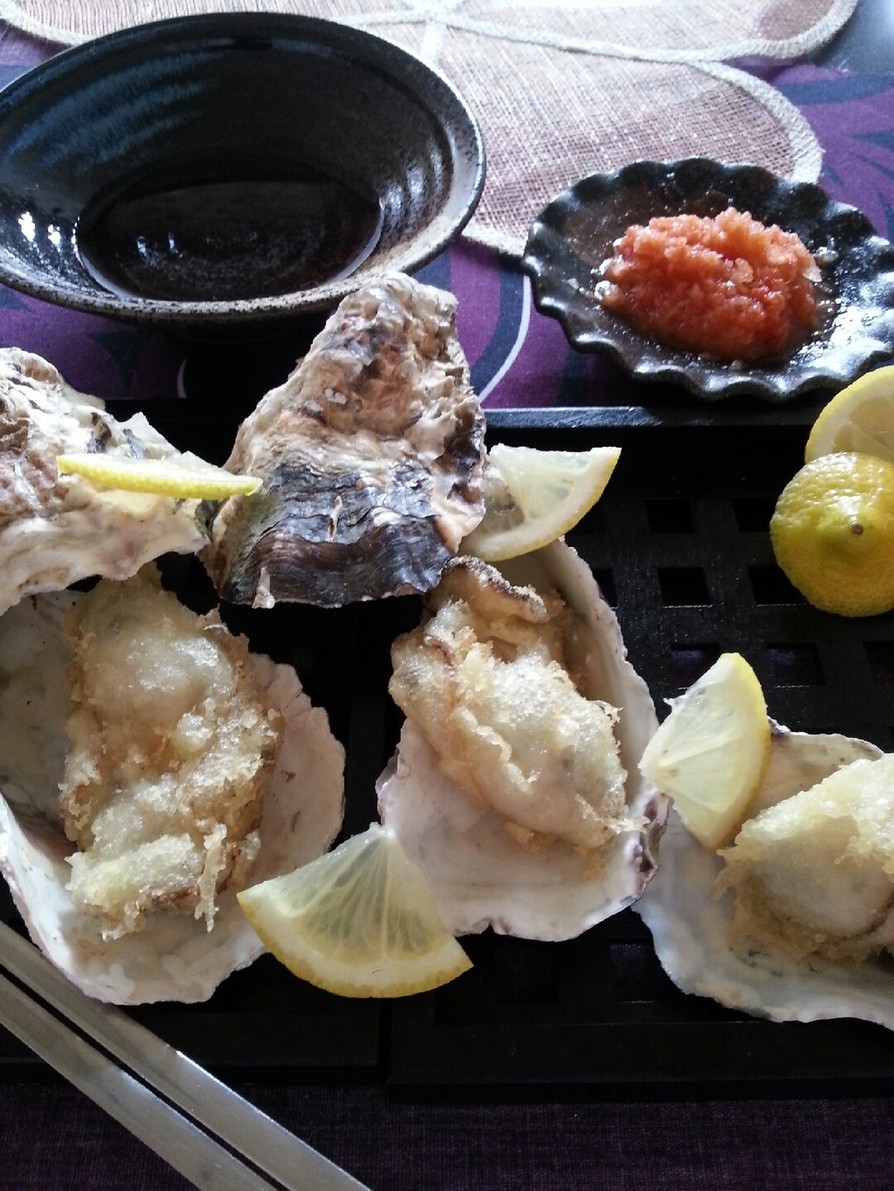 牡蠣の天ぷら～紅葉おろしの画像