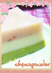 ひな祭りに3色豆乳ゼリー(♡ˊ艸ˋ)