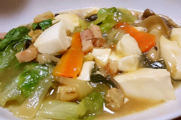豆腐とレタスのシーフード中華あんかけ レシピ 作り方 By 聖 ジャムおじさん クックパッド 簡単おいしいみんなのレシピが356万品