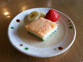 離乳食☆菱餅風パンケーキ(小麦&卵アレ)
