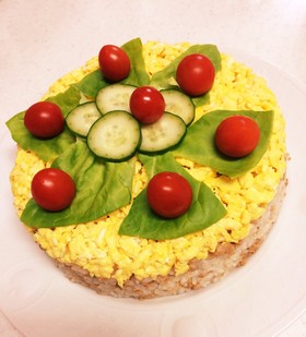 簡単!!ひな祭り♪鶏そぼろケーキ☆