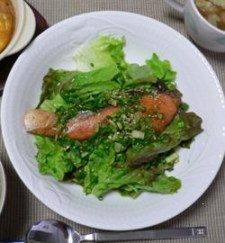 サラダたっぷり☆鮭のソテーの画像