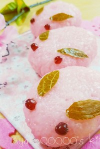 桜餅de簡単可愛いうさぎさん♡