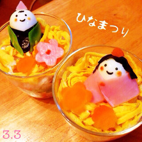 ひなまつりに!子供も喜ぶひなカップ寿司!
