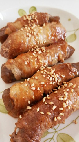 こんにゃくの豚肉巻き♧