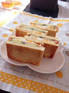 高野豆腐でハムタマサンド☆糖質制限