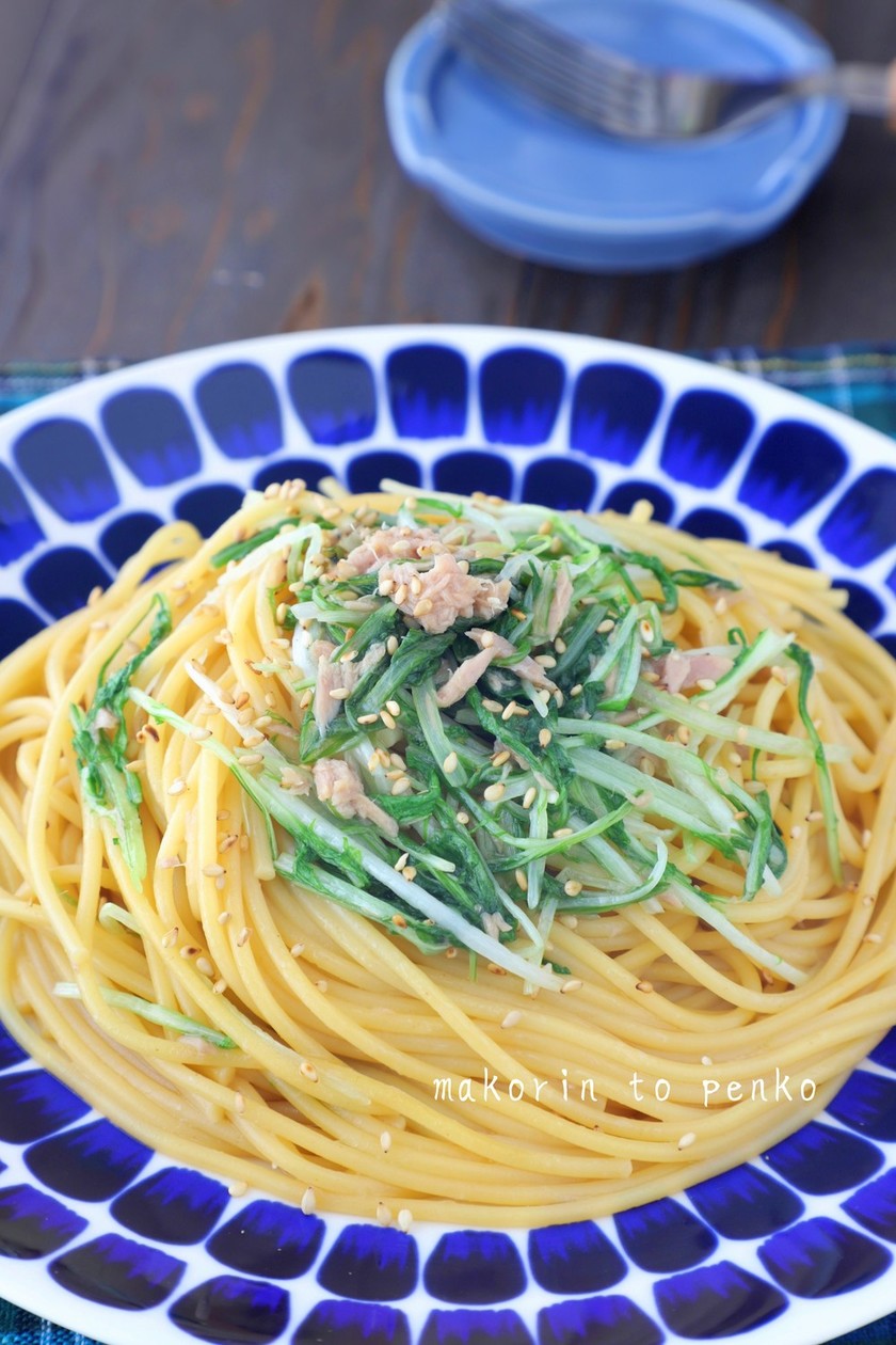 ランチに ツナと水菜の柚子胡椒パスタ By まこりんとペン子 クックパッド 簡単おいしいみんなのレシピが339万品