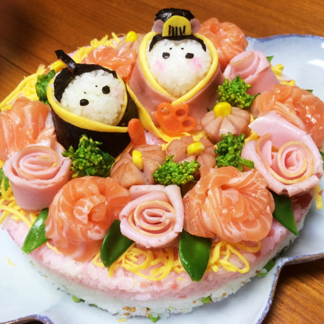 ひな祭り！春の味のちらし寿司ケーキ　