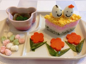 離乳食後期ひな祭り*菱餅型のちらし寿司風