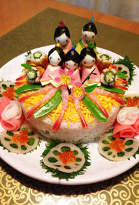 ひな祭りのちらし寿司ケーキ