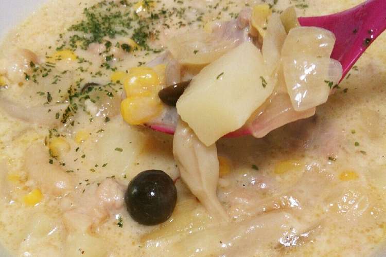 彼氏喜ぶご飯19鶏しめじコーンチャウダー レシピ 作り方 By Mai2com クックパッド 簡単おいしいみんなのレシピが357万品