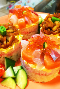 ひな祭りに海鮮ちらし&穴子寿司