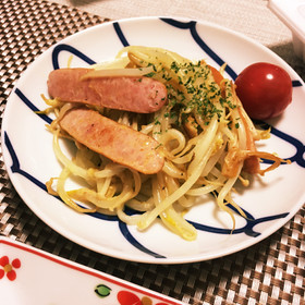 もやしときのこのカレーチーズ炒め