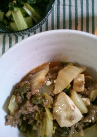 白菜と豆腐とエリンギの麻婆風味