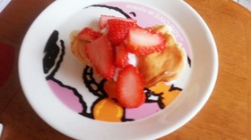 卵なし!苺のもちもちパンケーキ(^^♪