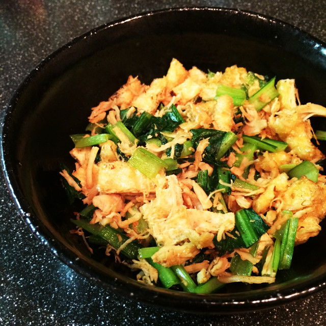 鶏ささみと小松菜の醤油炒めの画像