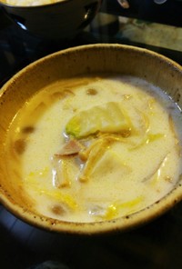 白菜と大豆のクリームスープ