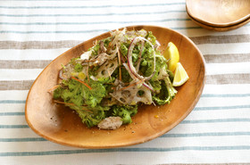 れんこんとお好み野菜の天六穀サラダ