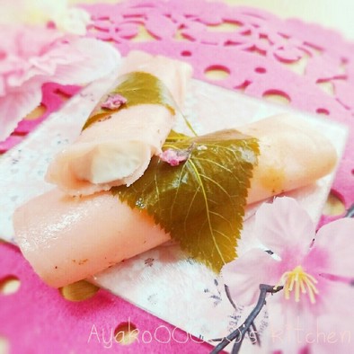 簡単！春色♪関東風de洋風桜餅の写真
