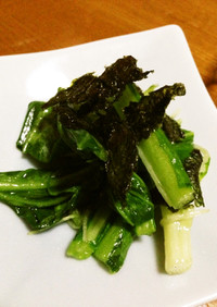 小松菜と水菜のごま油炒め