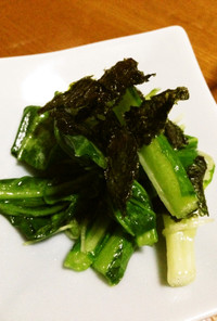 小松菜と水菜のごま油炒め