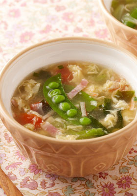 春野菜たっぷりのたまごスープの画像