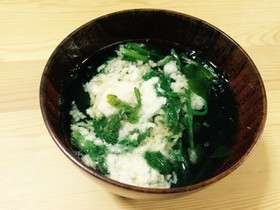 妊活レシピ♡長芋と春菊のお吸い物
