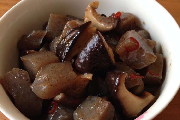 茅乃舎のだしで 椎茸と蒟蒻の甘辛煮 レシピ 作り方 By クリームチーズぱん クックパッド