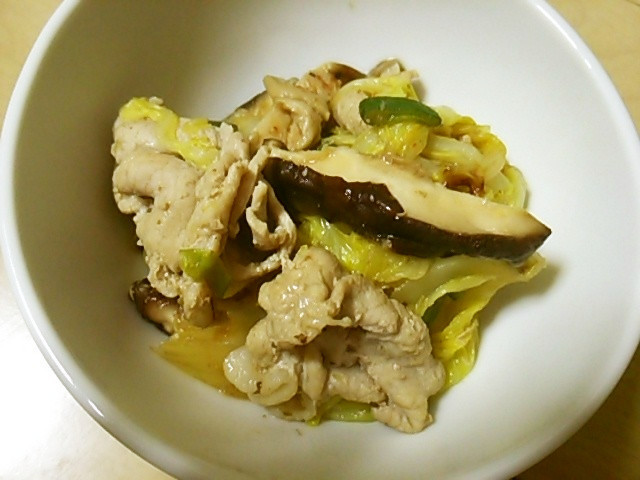 白菜と椎茸と長葱で♪中華風肉野菜炒めの画像