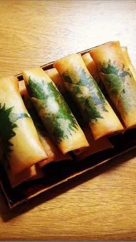 鶏胸肉の梅しそチーズ春巻き
