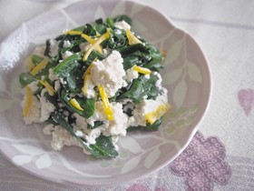 牛乳で簡単クリームチーズ♡ほうれん草和え