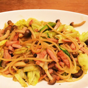 きのことベーコンの簡単和風パスタの写真