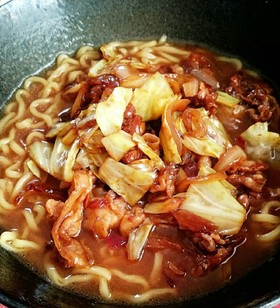 【インスタントで】回鍋肉みそラーメン♪