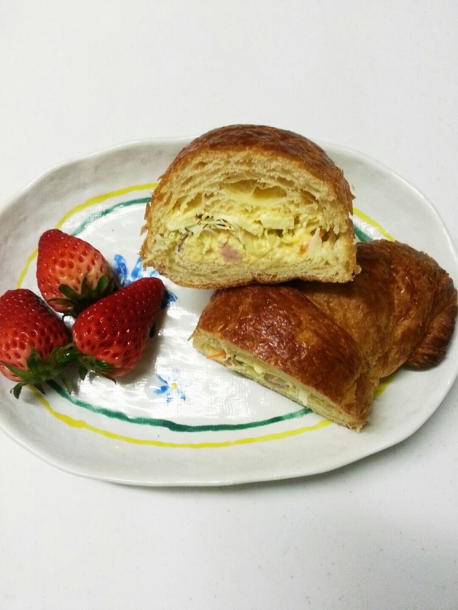 息子の朝ご飯  サンドイッチの画像