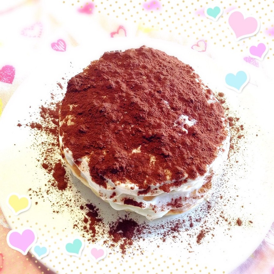 簡単&低カロリーティラミスパンケーキ♡の画像