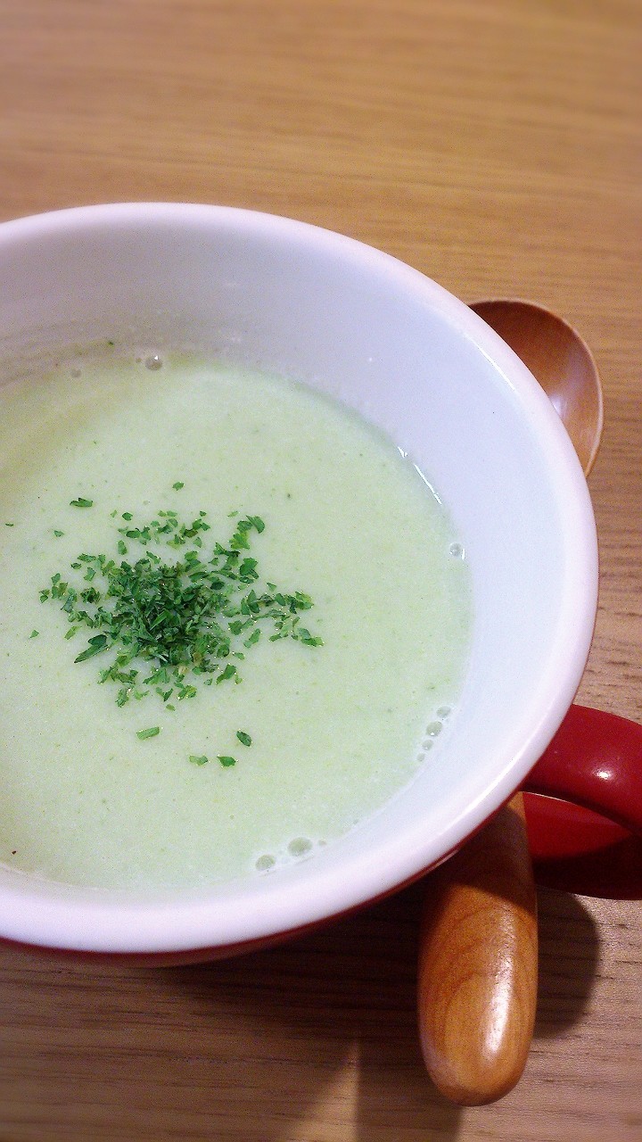 ブロッコリーの茎も使って簡単時短スープの画像