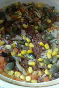 コンビーフの土鍋ご飯