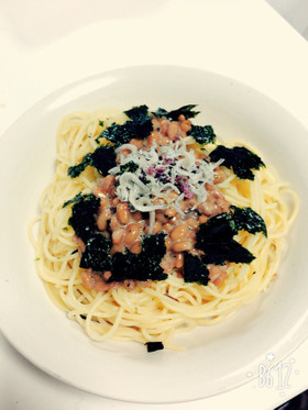 お吸い物と納豆のパスタ